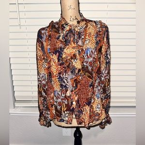 JJ Fairyland - paisley floral Romantic Poet Blouse